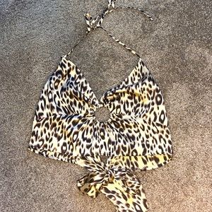 Silk cheetah crop top